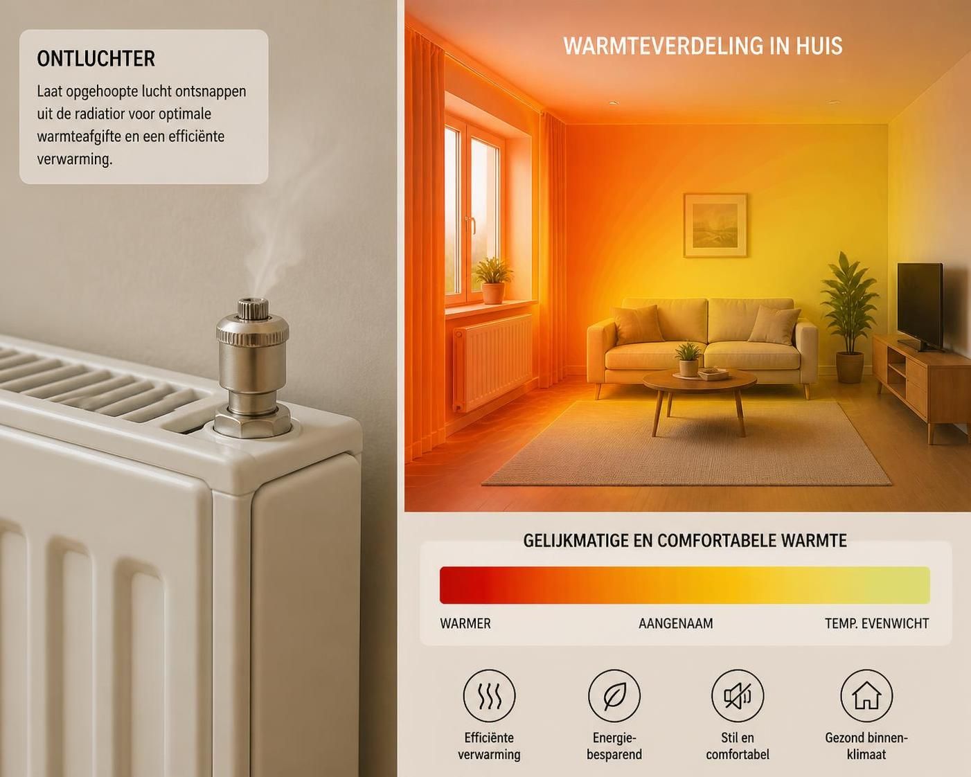 ontdek hoe het ontluchten van je verwarming zorgt voor een betere warmteverdeling en verhoogt de efficiëntie van je verwarmingssysteem.