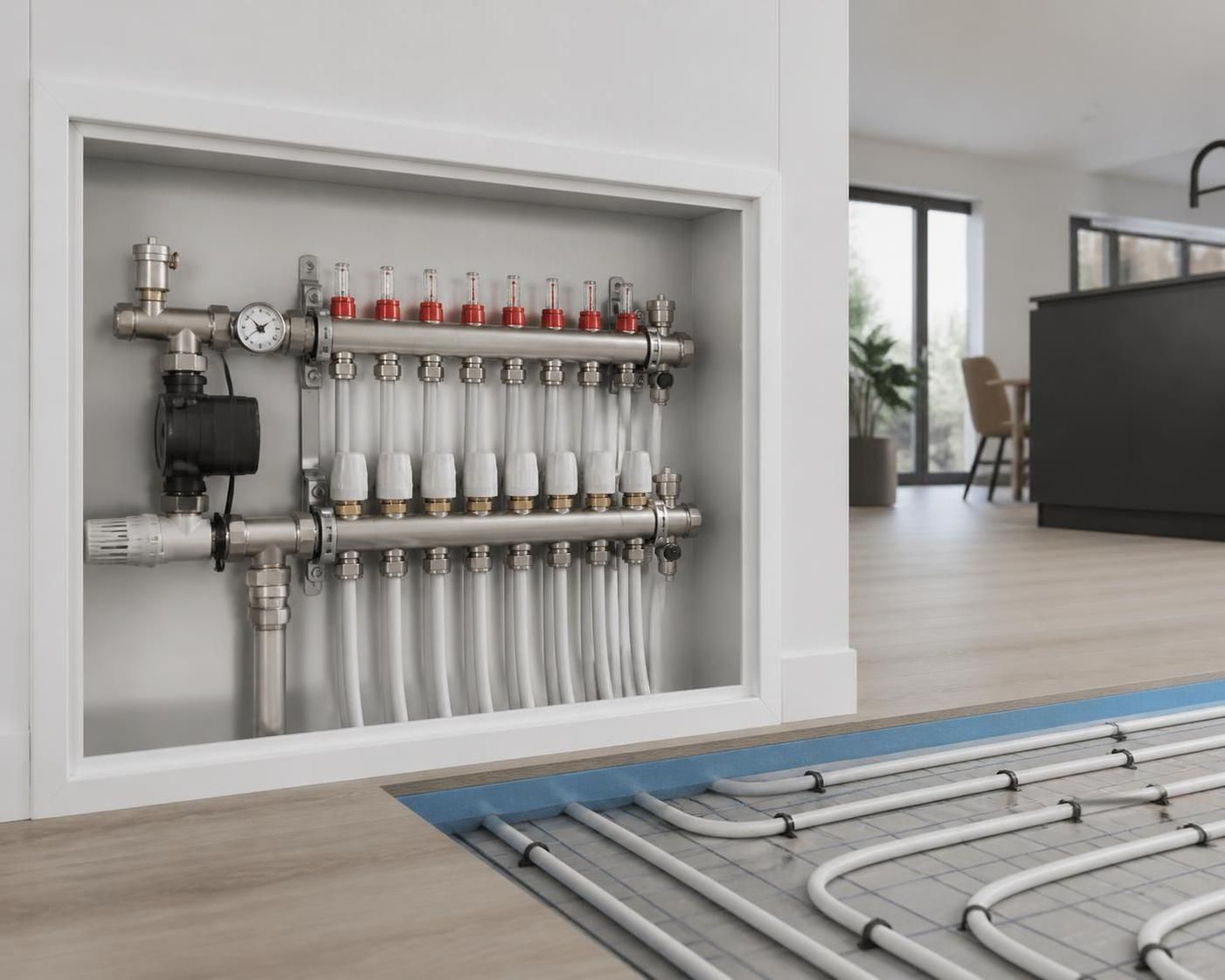 ontdek hoe een vloerverwarming verdeler werkt en waarom het essentieel is voor een efficiënte en gelijkmatige warmteverdeling in uw huis.