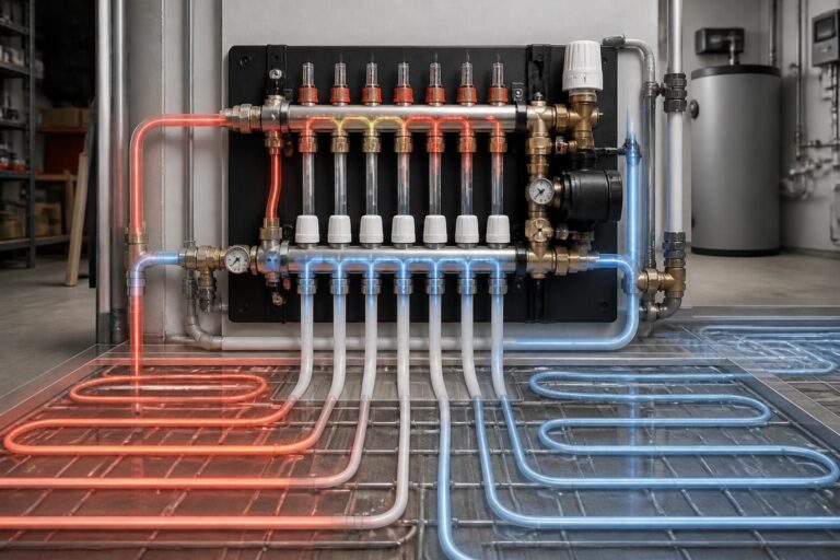 ontdek hoe een vloerverwarming verdeler werkt en waarom het essentieel is voor een efficiënte en gelijkmatige warmteverdeling in uw huis.