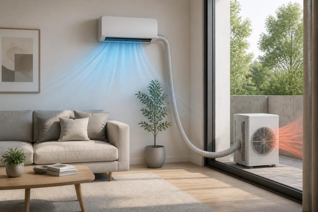 ontdek wat een mobiele split airco is, hoe het werkt en welke voordelen het biedt voor het efficiënt koelen van uw ruimte.