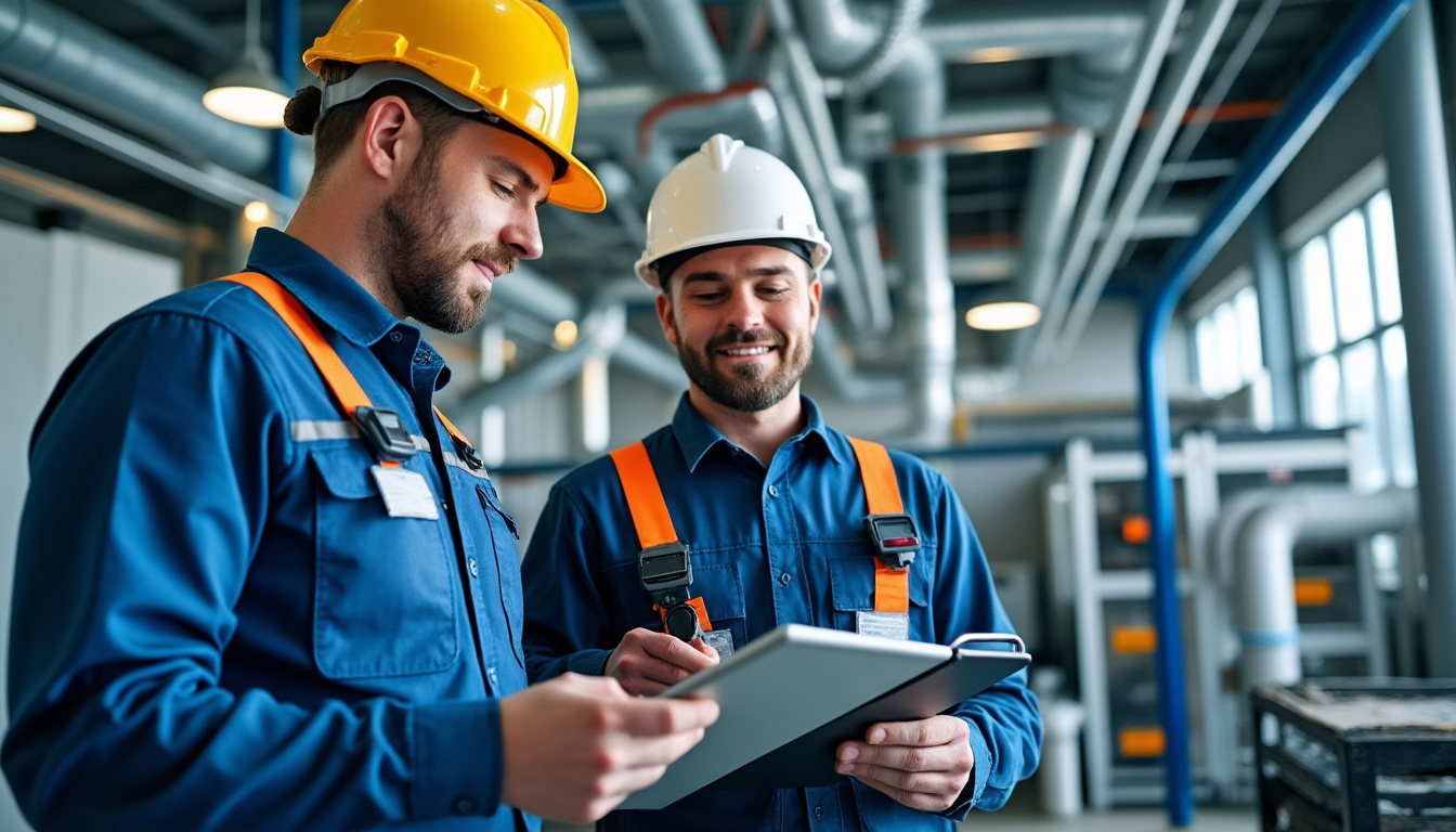 HVAC specialisten controleren klimaatinstallatie