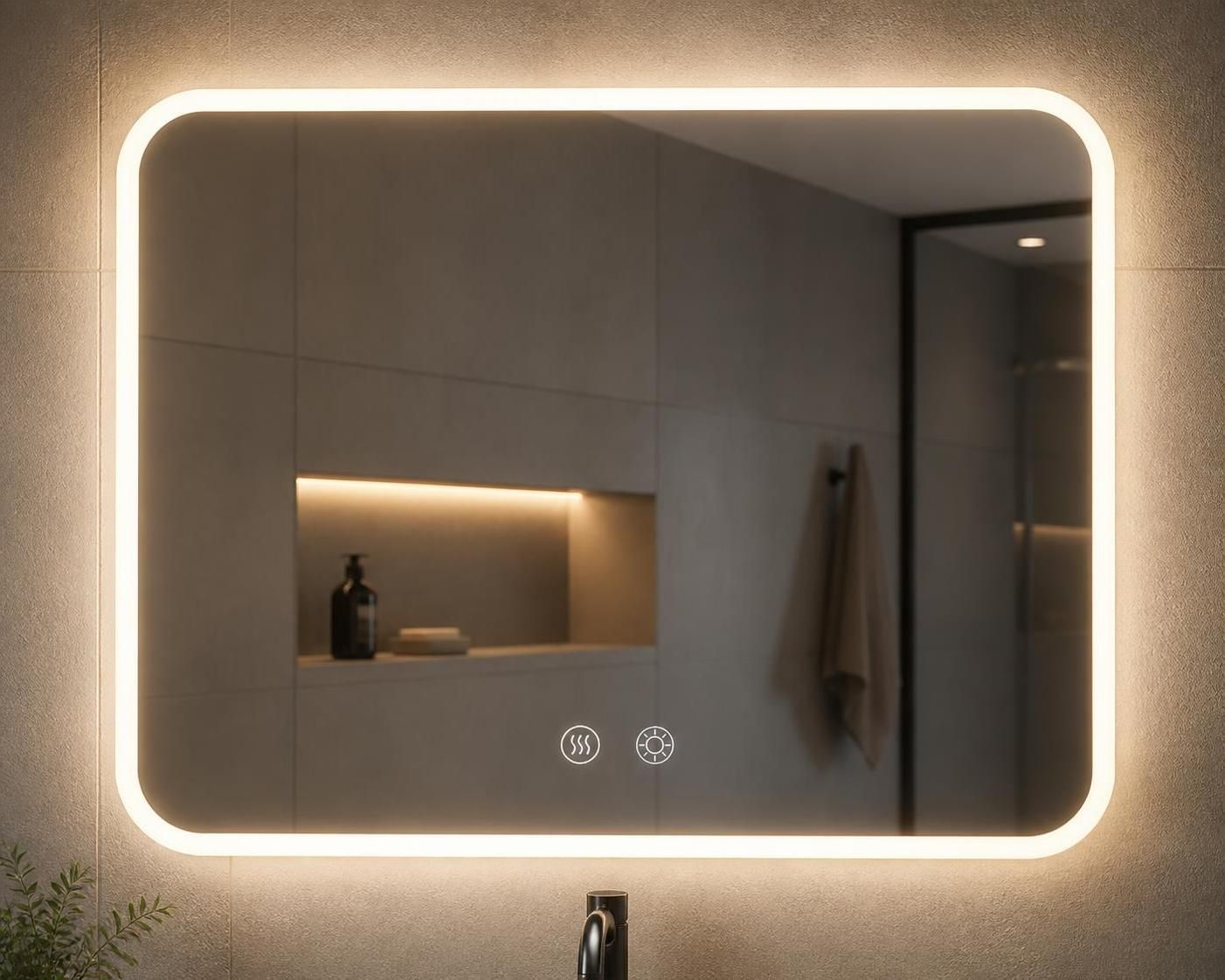 badkamerspiegel met verlichting en verwarming biedt ultiem comfort en stijl. ontdek functionele elegantie voor een gezellige en goed verlichte badkamer.