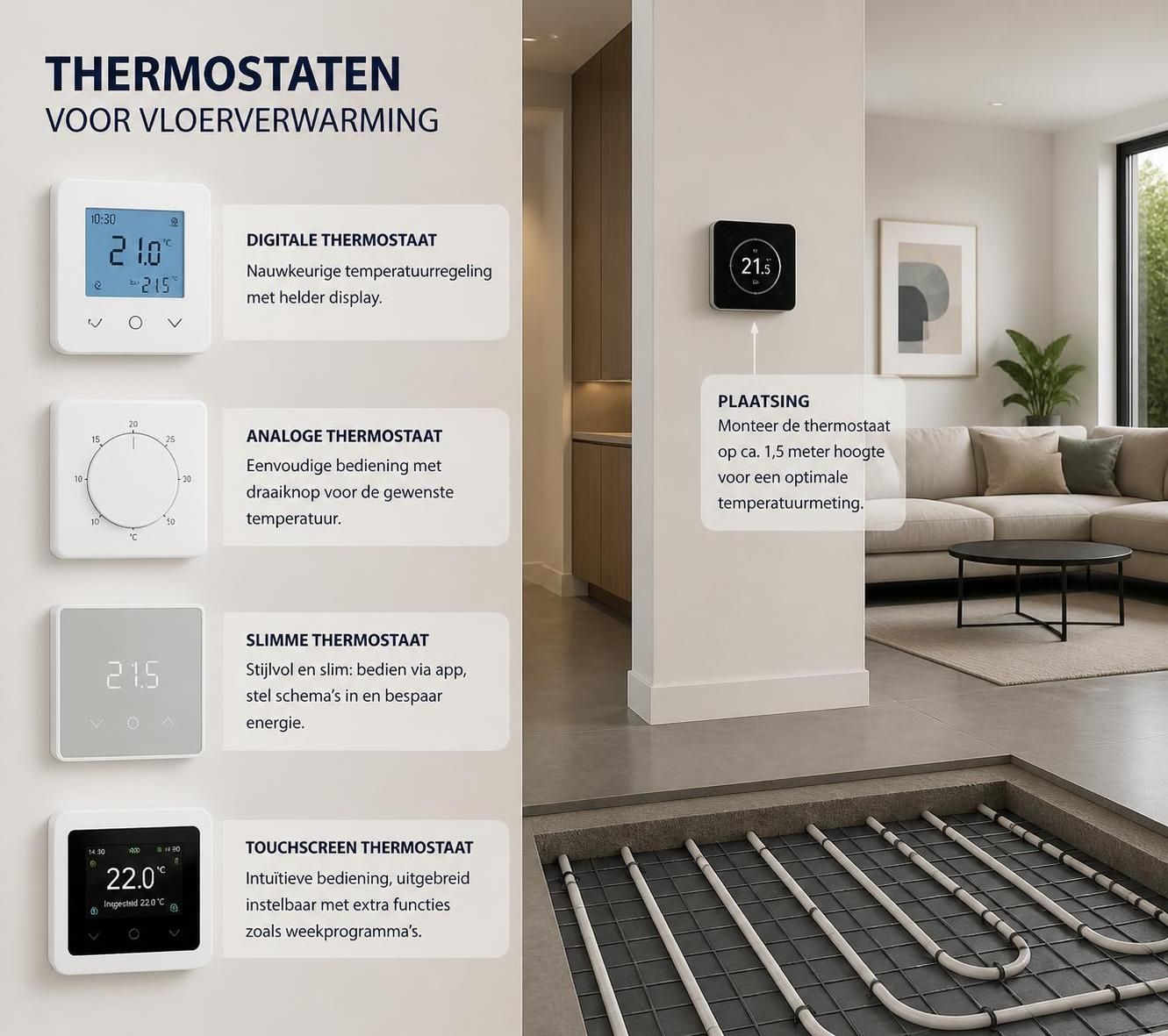 ontdek handige tips en deskundig advies om de beste thermostaat voor jouw vloerverwarming te kiezen en geniet van optimaal comfort en energiebesparing.