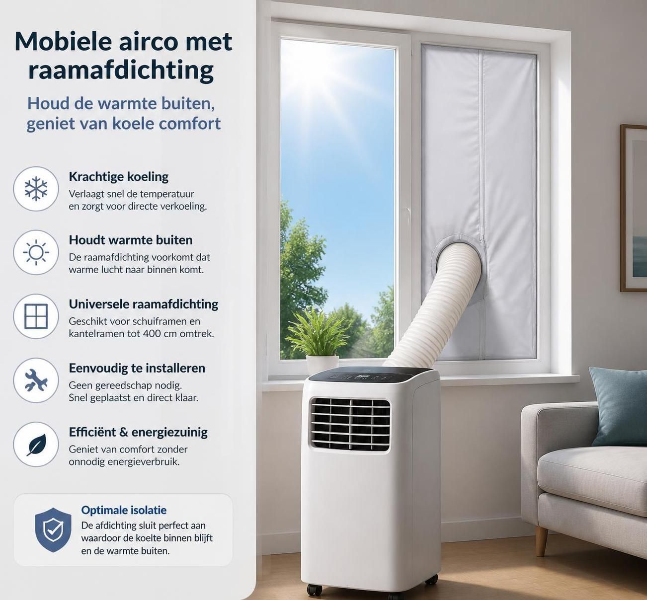 raamafdichting voor mobiele airco: ontdek hoe je de warmte buiten houdt en energie bespaart met eenvoudige tips en effectieve oplossingen.