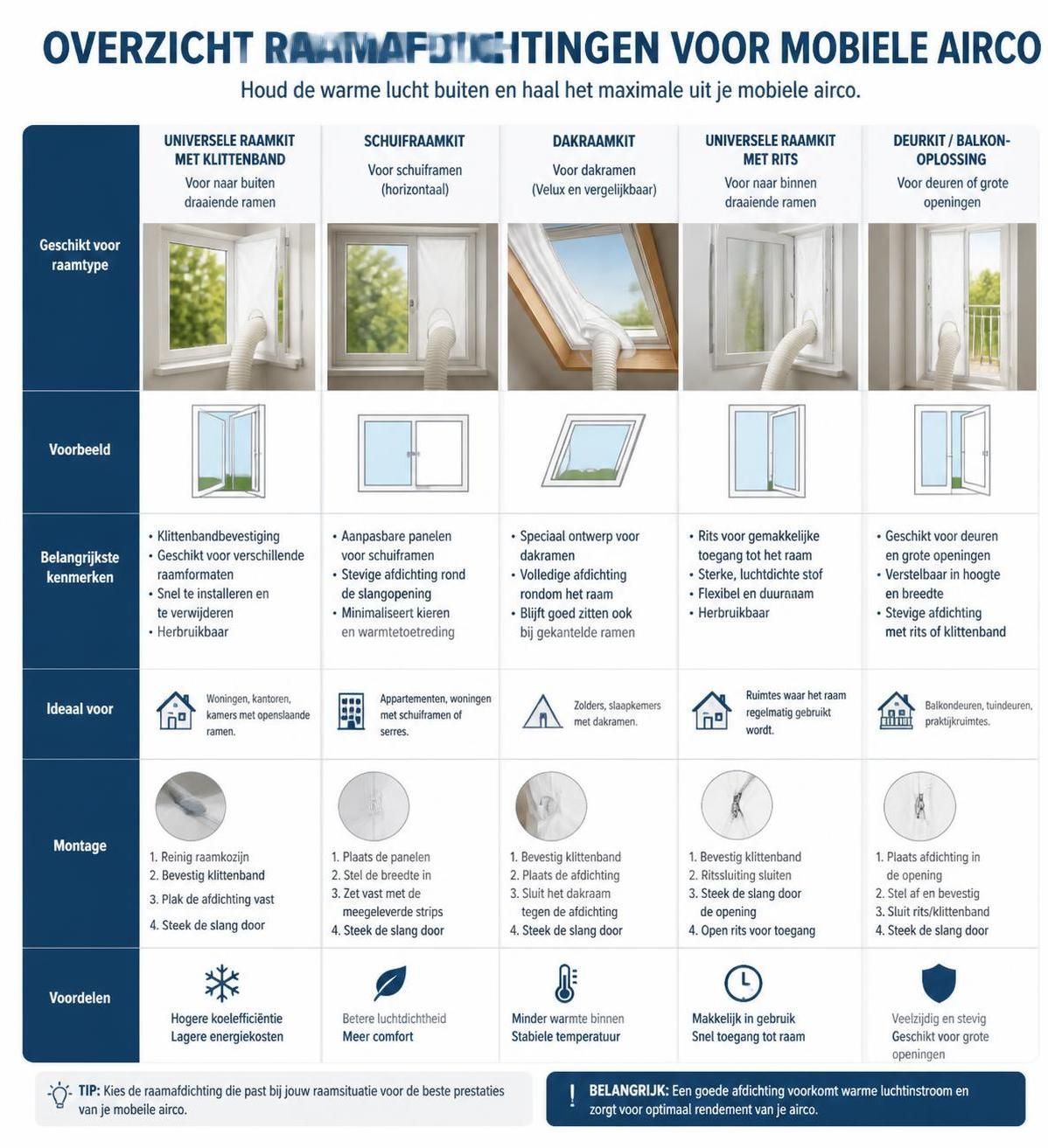 ontdek hoe raamafdichting voor mobiele airco's je helpt om warmte buiten te houden en energie te besparen, voor een koel en comfortabel huis.