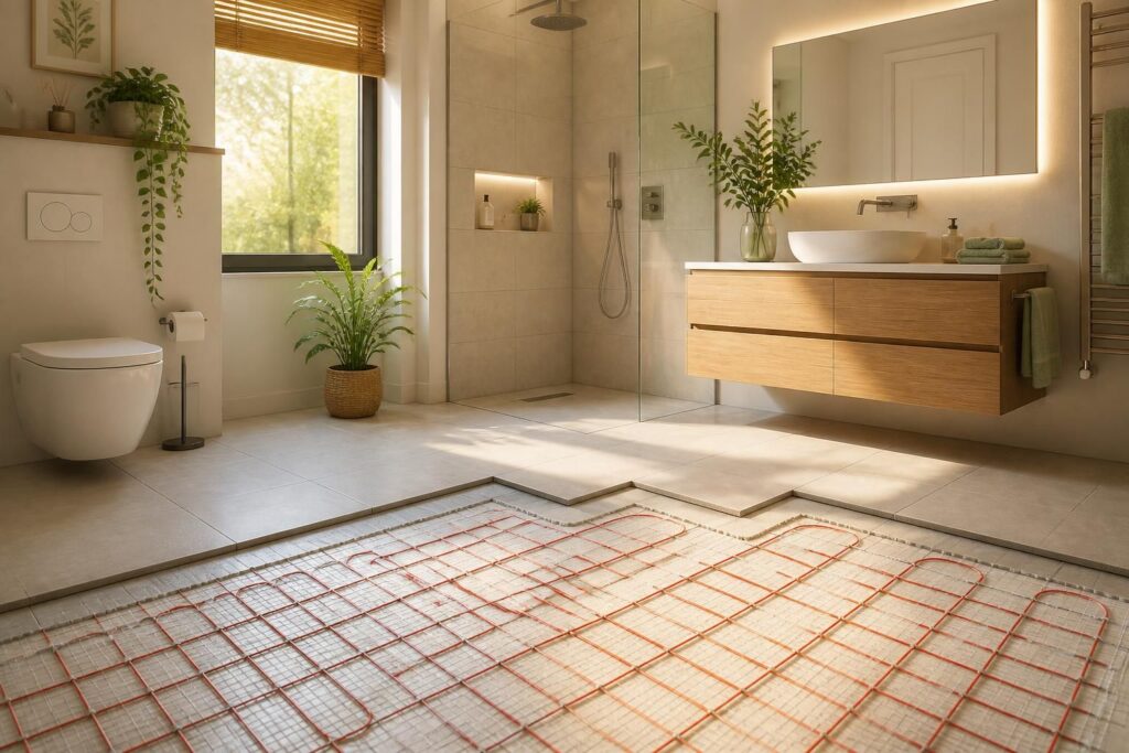 ontdek de voordelen van elektrische vloerverwarming in de badkamer en leer hoe je deze eenvoudig kunt installeren voor extra comfort en efficiëntie.