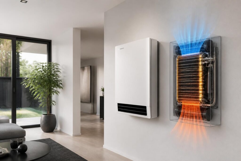 ontdek wat een warmtepomp zonder buitenunit is, hoe het werkt en de voordelen ervan voor efficiënte en ruimtebesparende verwarming en koeling.